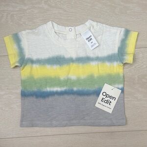 Open Edit Kids Tie-Dye Short Sleeve Tee - Yellow, Green, Gray
